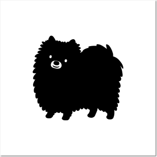 Black Pomeranian Cartoon Dog Posters and Art